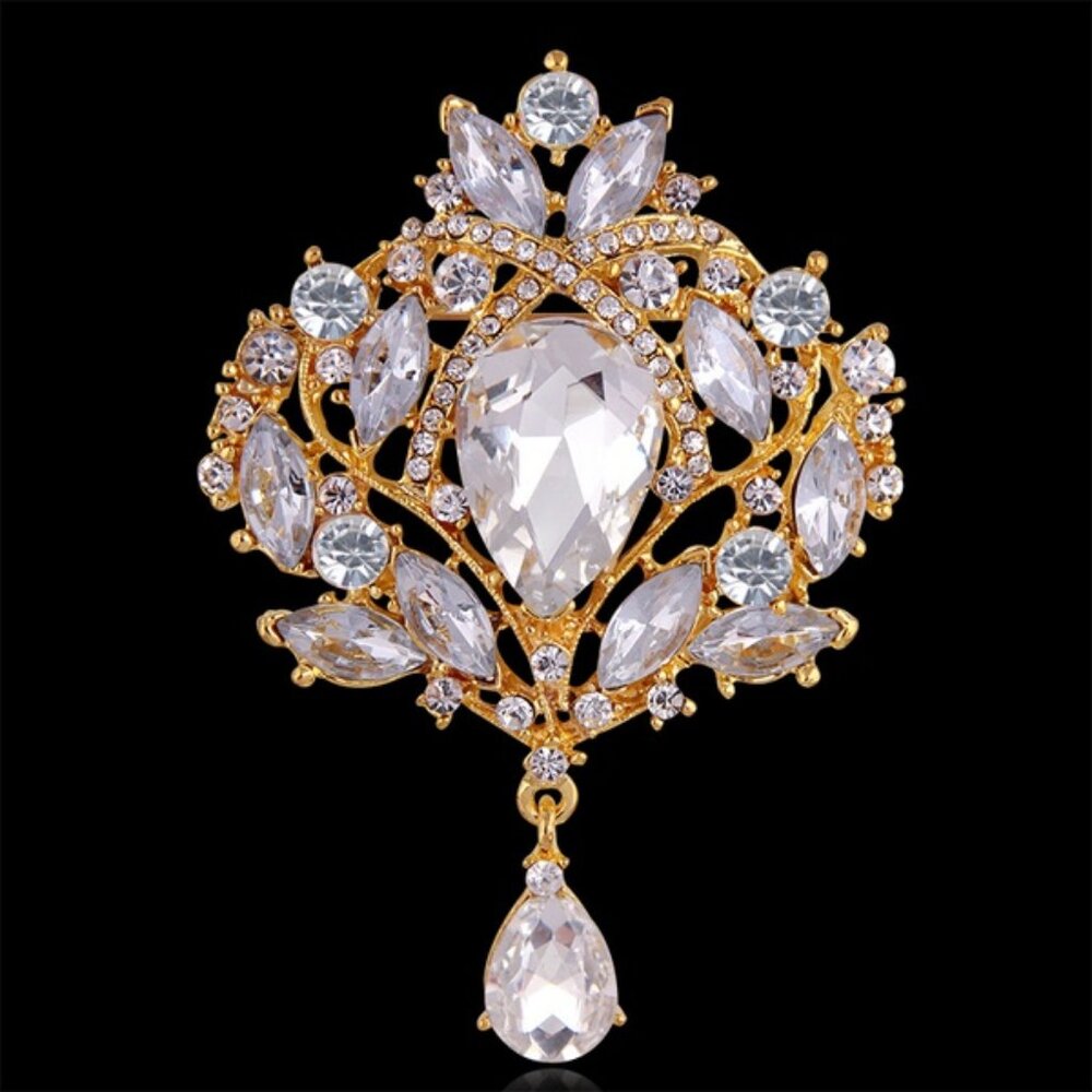Gold Silver Large Brooch
